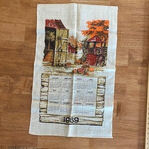 Vintage 1969 Calendar Tea Towel